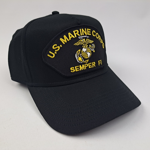 U.S. Marine Corps Semper Fi Patch Hat Black Cap Cotton - Picture 3 of 4